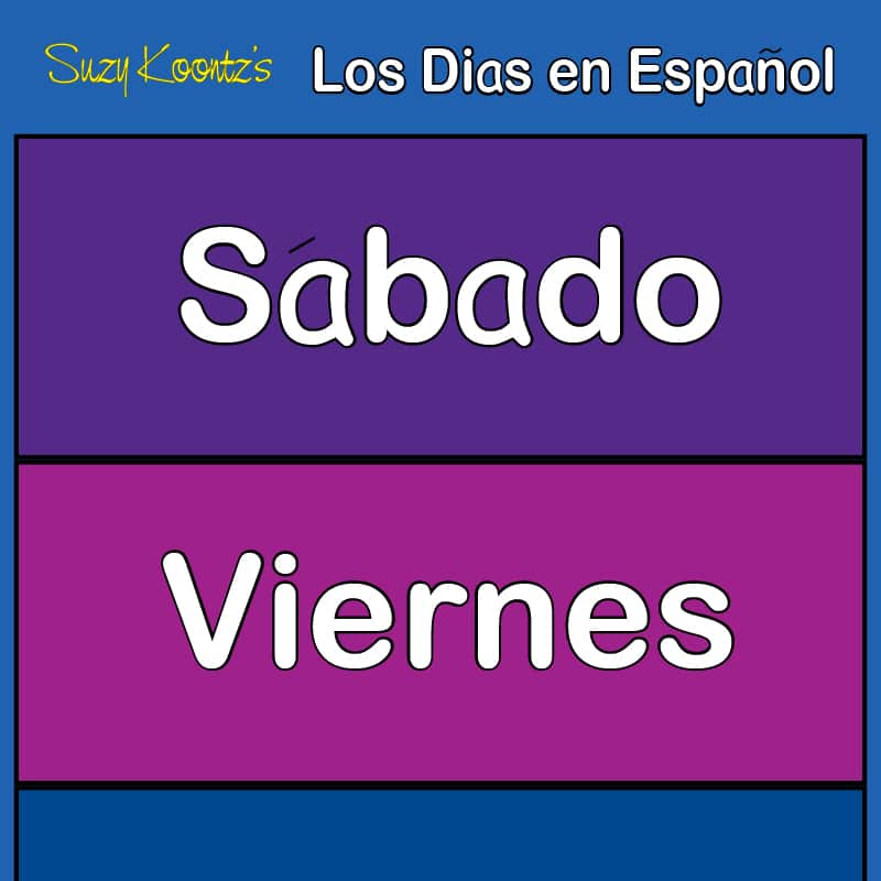 days of the week - world languages - spanish