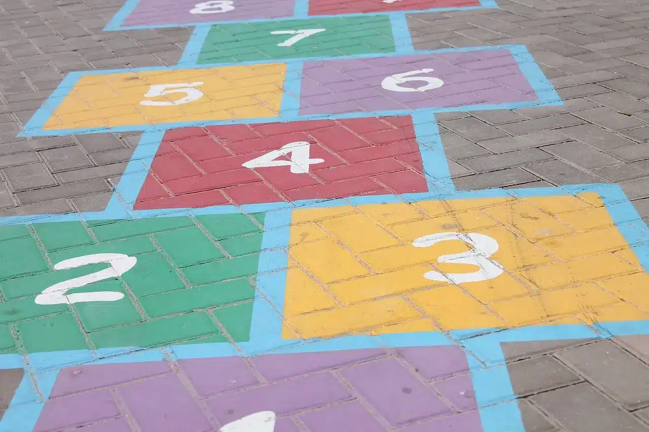 kinesthetic multiplication activities, activity, games, practice, hopscotch