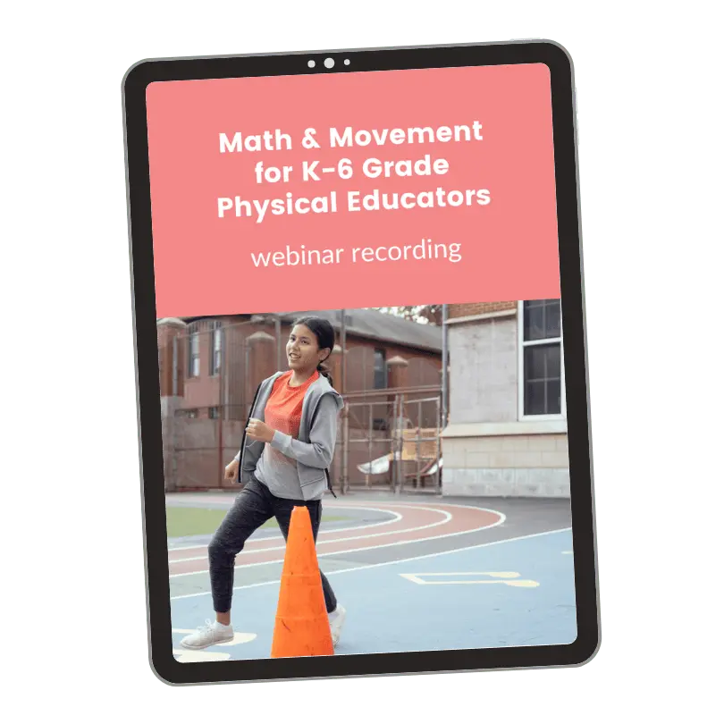 PE Webinar Offer Graphic, elementary physical education, incorporating math into, math in