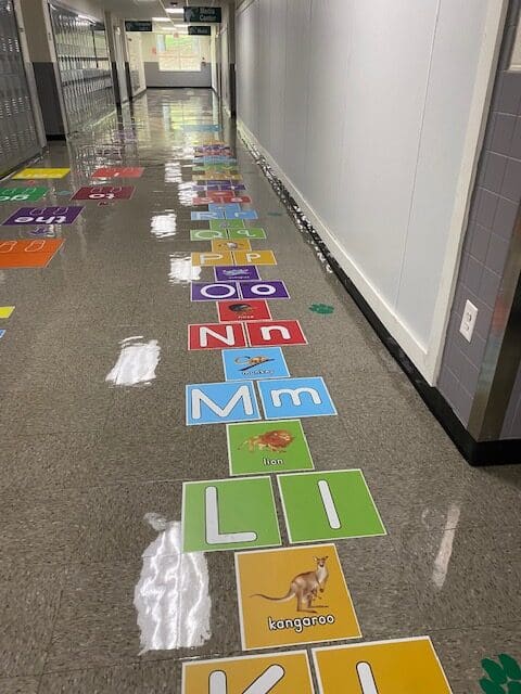 Alphabet Sticker for sensory hallway
