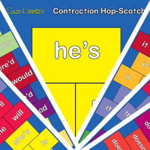 contraction hopscotch set - words list