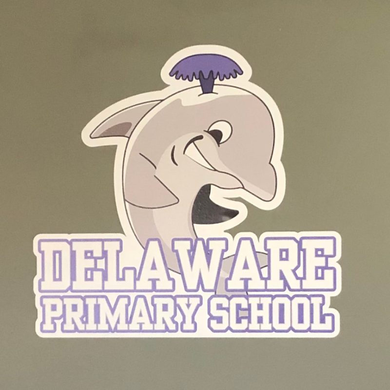 Example of school spirit sticker for Delaware Primary School