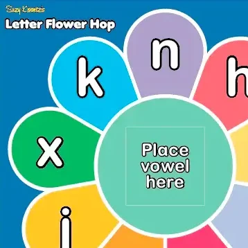 letter flowers vowels and consonants making words build a word game word recognition activities